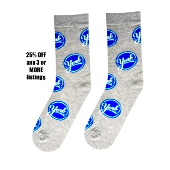 York Peppermint Patty Fashion Novelty Crew Socks Candy Cozy Retro Nostalgic Fun - Picture 1 of 8